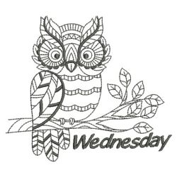 Days Of The Week Owls 2 04(Md) machine embroidery designs
