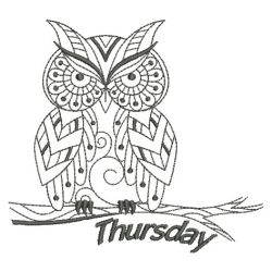 Days Of The Week Owls 2 05(Sm) machine embroidery designs