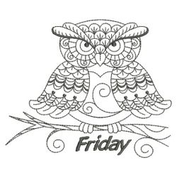 Days Of The Week Owls 2 06(Sm) machine embroidery designs