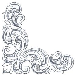 Delicate Damask Corners(Md) machine embroidery designs