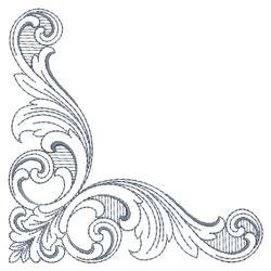 Delicate Damask Corners 02(Lg) machine embroidery designs