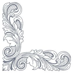 Delicate Damask Corners 03(Sm) machine embroidery designs