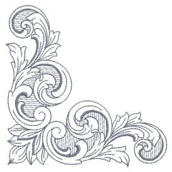 Delicate Damask Corners 06(Lg) machine embroidery designs