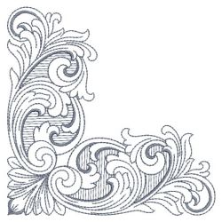 Delicate Damask Corners 07(Lg) machine embroidery designs