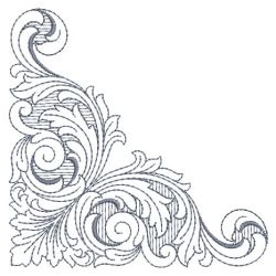 Delicate Damask Corners 08(Lg) machine embroidery designs