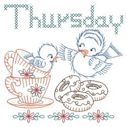 Days Of The Week Bluebirds 05(Md) machine embroidery designs