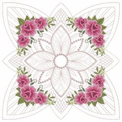 Trapunto Rose Quilt Block 7(Lg) machine embroidery designs