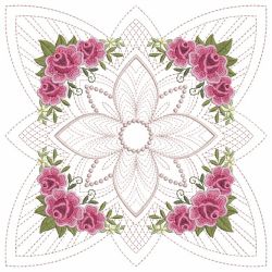 Trapunto Rose Quilt Block 7(Sm) machine embroidery designs