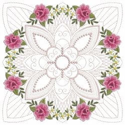 Trapunto Rose Quilt Block 7 04(Lg)