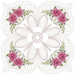 Trapunto Rose Quilt Block 7 05(Sm)