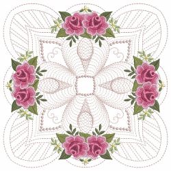 Trapunto Rose Quilt Block 7 06(Md) machine embroidery designs