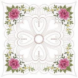 Trapunto Rose Quilt Block 7 08(Sm)