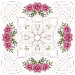 Trapunto Rose Quilt Block 7 09(Lg) machine embroidery designs