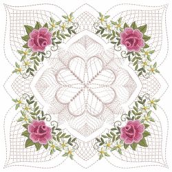 Trapunto Rose Quilt Block 7 10(Lg)