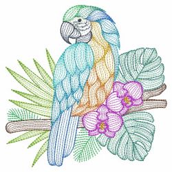Rippled Tropical Birds 05(Sm) machine embroidery designs