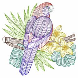 Rippled Tropical Birds 06(Lg) machine embroidery designs