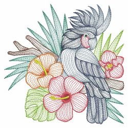 Rippled Tropical Birds 10(Md) machine embroidery designs