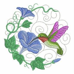Hummingbird Flowers Circle 01(Sm) machine embroidery designs
