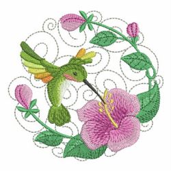 Hummingbird Flowers Circle 10(Sm) machine embroidery designs