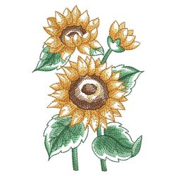 Watercolor Sunflowers 2 08(Lg) machine embroidery designs