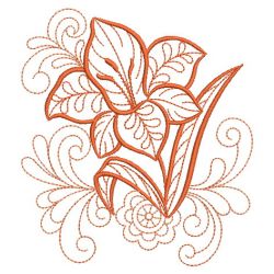 Redwork Flowers Of The Month 08(Md) machine embroidery designs