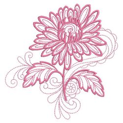 Redwork Flowers Of The Month 11(Md) machine embroidery designs