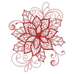 Redwork Flowers Of The Month 12(Lg) machine embroidery designs