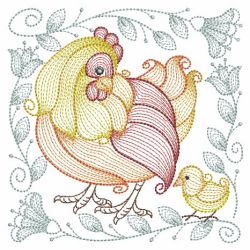 Rippled Chickens 08(Lg) machine embroidery designs