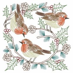 Vintage Christmas Robin 01(Lg) machine embroidery designs