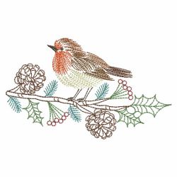Vintage Christmas Robin 02(Md) machine embroidery designs