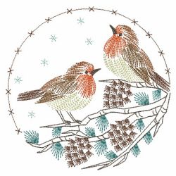 Vintage Christmas Robin 05(Md) machine embroidery designs
