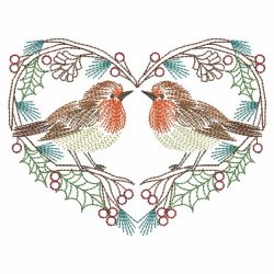 Vintage Christmas Robin 08(Md) machine embroidery designs