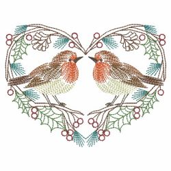 Vintage Christmas Robin 08(Lg) machine embroidery designs