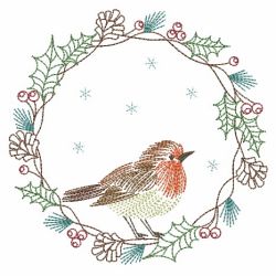 Vintage Christmas Robin 09(Md) machine embroidery designs