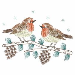 Vintage Christmas Robin 10(Md) machine embroidery designs