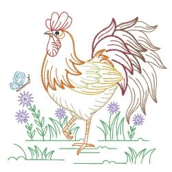 Vintage Chickens 2(Md) machine embroidery designs