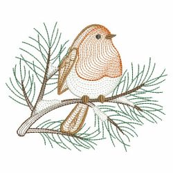 Rippled Christmas Robin 01(Sm) machine embroidery designs