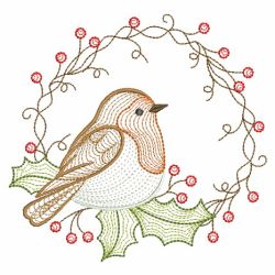 Rippled Christmas Robin 04(Md) machine embroidery designs