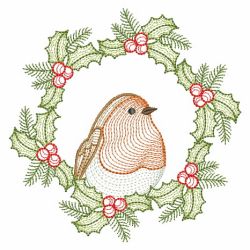 Rippled Christmas Robin 08(Md) machine embroidery designs