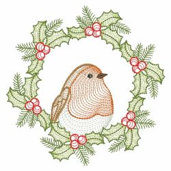 Rippled Christmas Robin 08(Sm) machine embroidery designs