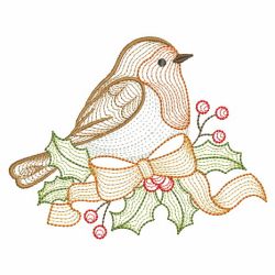 Rippled Christmas Robin 09(Lg) machine embroidery designs