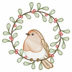 Rippled Christmas Robin 10(Md) machine embroidery designs
