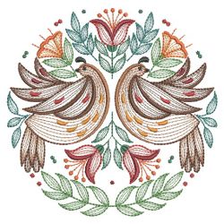 Folk Art Birds 01(Md) machine embroidery designs