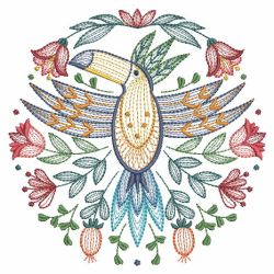 Folk Art Birds 02(Md) machine embroidery designs