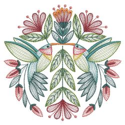 Folk Art Birds 03(Md) machine embroidery designs