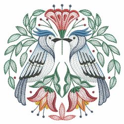 Folk Art Birds 04(Sm) machine embroidery designs
