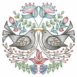 Folk Art Birds 07(Lg) machine embroidery designs