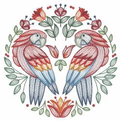 Folk Art Birds 08(Lg) machine embroidery designs