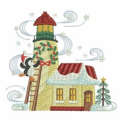 Christmas Lighthouses 07(Sm) machine embroidery designs