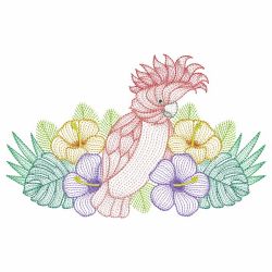 Rippled Tropical Birds 2 07(Lg) machine embroidery designs